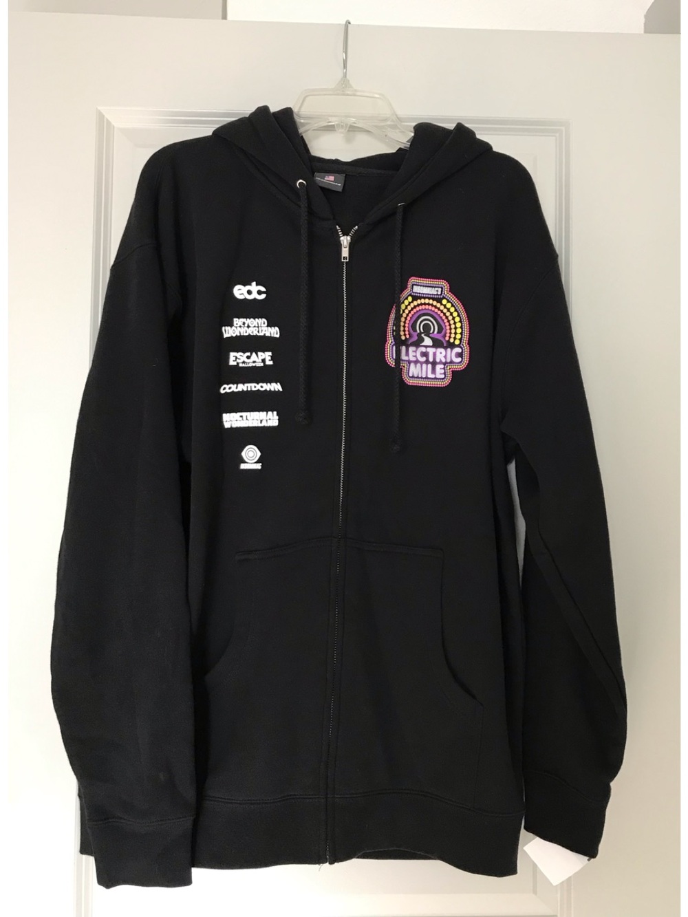 Insomniac EDC Electric Mile Black Zip-Up Hoodie